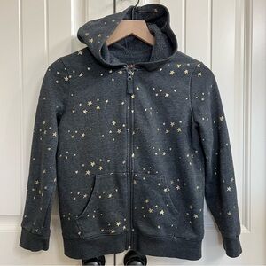 Cat & Jack Girls Zip-up Fleece Lined Hoodie in Grey, Size L (10/12)